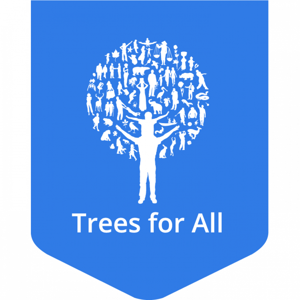 Label logo Trees for All RGB beeldscherm