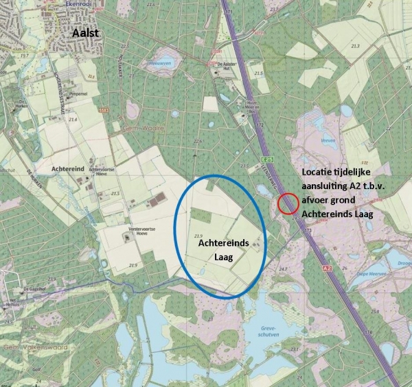 Kaart tijdelijke aansluiting A2 - Achtereinds Laag