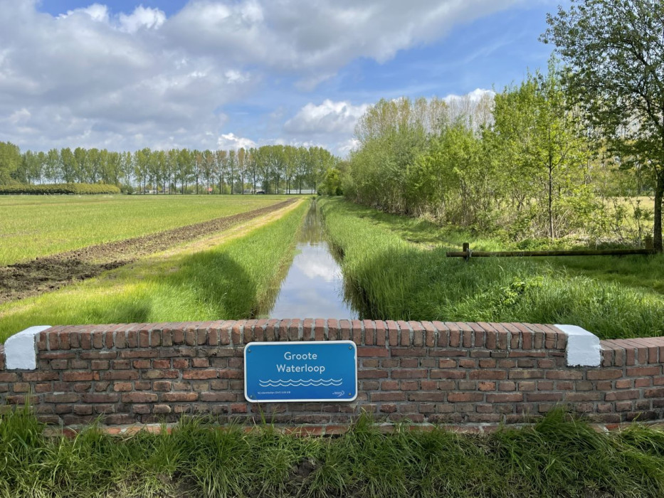 Situatie Groote Waterloop voor de werkzaamheden